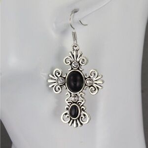 ‎Stone Cross Earrings